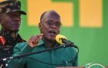 Le président tanzanien, John Magufuli, le 29 août 2020 à Dodoma (Tanzanie), lors d'un meeting de campagne à l'élection présidentielle.