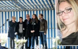 Jonathann Daval (2e g) participe à un hommage à sa femme Alexia, aux côtés de ses beaux-parents, Jean-Pierre et Isabelle Fouillot, de sa belle-soeur Stéphanie Gay et de son beau-frère Grégory Gay, le 5 novembre 2017 à Gray, en Haute-Saône