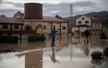 Une rue inondée à Alora, près de Malaga, après des fortes pluies dans le sud de l'Espagne, le 29 octobre 2024