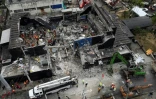 Vue aérienne de la discothèque dont le toit s'est effondrée pendant un concert, le 9 avril 2025 à Saint-Domingue, en République dominicaine