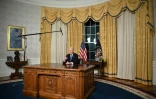Le président américain sortant Joe Biden prononce son discours d'adieu dans le bureau ovale de la Maison Blanche à Washington, le 15 janvier 2025