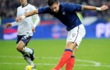 Olivier Giroud, lors de sa première sélection avec les Bleus, le 11 novembre 2011 au stade de France en amical contre les Etats-Unis (1-0)