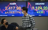 Des indices boursiers à la Bourse de Séoul, le 6 novembre 2020