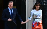 David Cameron sort avec sa femme Samantha du 10 Downing Street pour annoncer sa démission, le 24 juin 2016 au lendemain du vote en faveur du Brexit