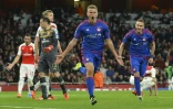 L'Islandais Alfreo Finnbogason, auteur du 3e but de l'Olympiakos face à Arsenal, à l'Emirates Stadium le 29 septembre 2015