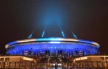Vue générale nocturne du stade de Saint-Pétersbourg, une des villes hôtes de l'Euro-2020 de football, le 27 novembre 2020 