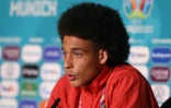 Le milieu de terrain belge Axel Witsel le 1er juillet 2021 lors d'une conférence de presse à Munich (Allemagne)
