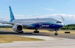 Photo diffusée le 21 janvier 2020 par Boeing de son avion long courrier 777X lors d'un test au sol