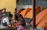 Des enfants migrants dans un abri du côté mexicain de la frontière avec les Etats-Unis