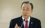 Le Secrétaire général de l'ONU Ban Ki-moon lors d'une conférence au siège des Nations unies à Genève, le 30 mars 2016
