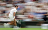 Novak Djokovic contre Kwon Soon-woo pour son entrée à Wimbledon, le 27 juillet 2022 