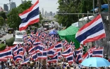 Des manifestants demandent la démission de la Première ministre thaïlandaise Paetongtarn Shinawatra, le 19 juin 2025 à Bangkok