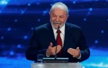 L'ex-président brésilien Luiz Inacio Lula da Silva lors d'un débat télévisé, le 28 août 2022 à Sao Paulo 