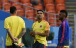 Le capitaine Radamel Falcao et les Colombiens préparent leur entrée dans cette Coupe du monde, dans leur camp de base de Saransk, le 18 juin 2018 