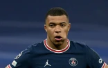 L'attaquant Kylian Mbappé, après l'élimination du PSG face au Real Madrid, lors du 8e de finale retour de la Ligue des Champions, le 9 mars 2022 au Stade Santiago Bernabéu