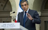 Le candidat du parti Les Républicains François Fillon le 15 avril 2017 au Puy-en-Velay