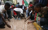 Des bougies allumées en hommage aux victimes des manifestations antigouvernementales, le 30 juin 2024 à Nairobi, au Kenya