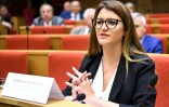 Marlène Schiappa devant la commission d'enquête du Sénat sur le Fonds Marianne, le 14 juin 2023 à Paris