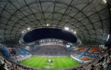 Le Stade Vélodrome le 26 avril 2018 avant la demi-finale aller de Ligue Europa entre l'Olympique de Marseille et le FC Salzbourg