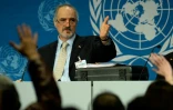 L'ambassadeur de Syrie auprès de l'ONU, Bachar Jaafari, le 22 janvier 2014 à Montreux