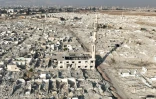 Vue aérienne de destructions dans le district d'Assali à Damas, le janvier 2025 