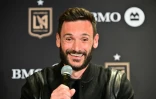 Le gardien français Hugo Lloris, recrue du Los Angeles FC, lors de sa présentation, le 14 février 2024 à Los Angeles