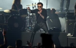 Le chanteur français Johnny Hallyday lors d'un concert à Bruxelles, Belgique, le 26 mars 2016