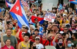 Manifestation de soutien au peuple cubain à Miami le 11 juillet 2021
