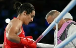 La boxeuse algérienne Imane Khelif se prépare à combattre la Chinoise Yang Liu en finale des -66 kg aux JO de Paris le 9 août 2024 
