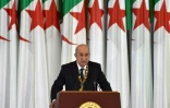 Le président algérien Abdelmadjid Tebboune donne un discours lors de son investiture à Alger, le 19 décembre 2019
