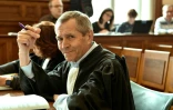 L'avocat des plaignants Christian Bellut au tribunal correctionnel du Puy-en-Velay le 20 mars 2018 lors du procès de l''ancien sous-préfet de Brioude (Haute-Loire) Hugues Malecki 