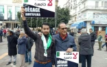 Des manifestants algériens réclament le départ du président Abdelaziz Bouteflika, qui brigue un 5e mandat, à Alger, le 22 février 2019