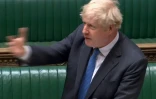 Le Premier ministre britannique Boris Johnson le 28 avril 2021 au parlement, dans une capture d'image vidéo de la Parliamentary Recording Unit (PRU)