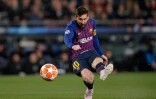 L'attaquant du Barça Lionel Messi auteur d'un doublé face à Manchester United en quarts retour de C1 au Camp Nou, le 16 avril 2019