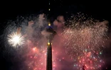 Feux d'artifice à Téhéran à la veille du 47e anniversaire de la Révolution islamique, le 10 février 2026