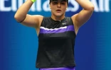 Bianca Andreescu célèbre la balle de match en finale de l'US Open, le 7 septembre 2019 à New York 
