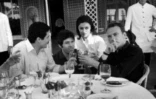 Claude Lelouch, Pierre Barouh, Anouk Aimée et Jean-Louis Trintignant le 21 mai 1966 à Cannes 