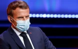 Le président français Emmanuel Macron à l'université de Vilnius, le 29 septembre 2020 en Lituanie