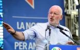 Le Néerlandais Frans Timmermans, candidat à la présidence de la Commission européenne, prononce un discours le 24 mai 2019 à Milan