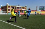 La première finale de football féminin, organisée par la Fédération afghane, entre les clubs de Kaboul et d'Herat, le 3 octobre 2014 à Kaboul
