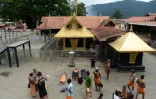 Le temple de Sabarimala, dans l'Etat de Kerala, le 18 octore 2018, où deux femmes hindoues sont entrées mercredi sous la protection de la police, à l'insu d'éléments traditionalistes opposés à une telle présence.