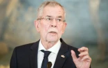 Le président autrichien Alexander van der Bellen lors d'une conférence de presse à Vienne le 19 février 2018