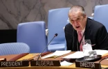 L'ambassadeur algérien auprès de l'ONU, Amar Bendjama, lors d'une réunion du Conseil de sécurité des Nations Unies au siège de l'ONU, le 16 janvier 2025 à New York