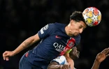 Marquinhos, le défenseur central brésilien du Paris SG, au cours du huitième aller de C1 contre la Real Sociedad le 14 février 2024 au Parc des Princes à Paris