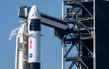 La fusée Falcon 9 et la capsule Dragon de SpaceX avant un lancement au centre spatial Kennedy de la Nasa, le 14 mars 2025 à Cap Canaveral, en Floride