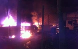 Mardi 21 février 2012 - Feu dans la cour de l'établissement Capricorne au Port