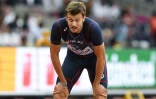Le Français Christophe Lemaitre après sa qualification pour les demi-finales du 200 m aux Mondiaux, le 7 août 2017 à Londres