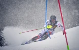 Le Français Victor Muffat-Jeandet, lors du slalom de Coupe du monde, le 14 mars 2021 à Kranjska Gora (Slovénie)
