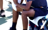 L'Australien Nick Kyrgios face au Français Pierre-Hugues Herbert au 2e rour de l'US Open, le 30 août 2018 à New York