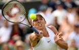 L'Américaine Madison Keys contre la Russe Mirra Andreeva en huitièmes de finale de Wimbledon le 10 juillet 2023 à Londres